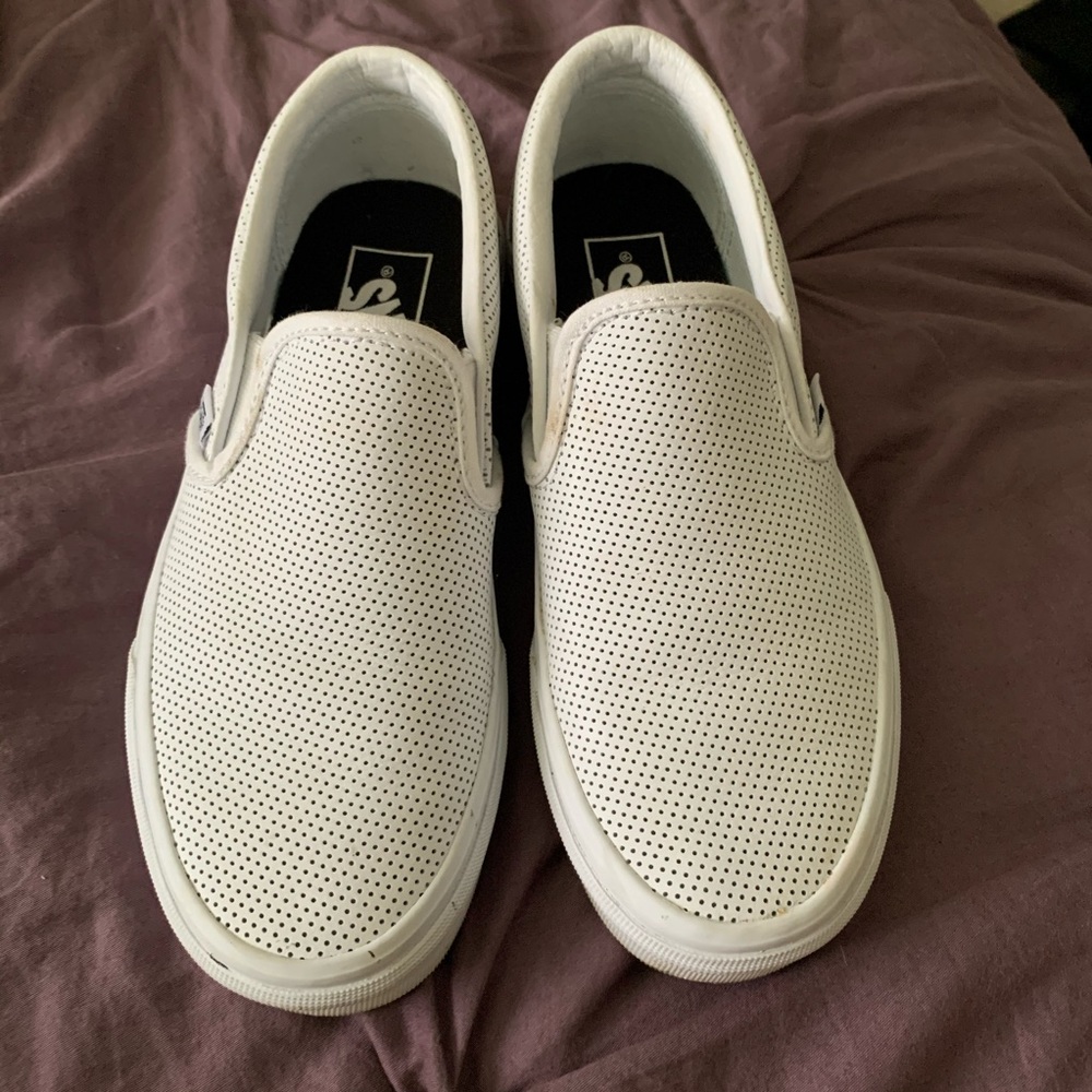 Leather slip on vans